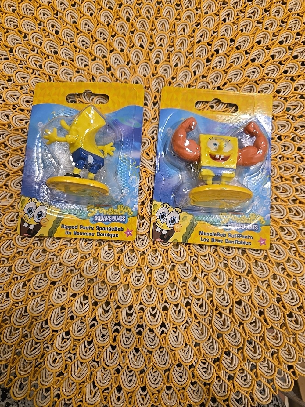 SpongeBob SquarePants Yellow Figure Toy AND MuscleBob & Ripped Pants, Set Of 2